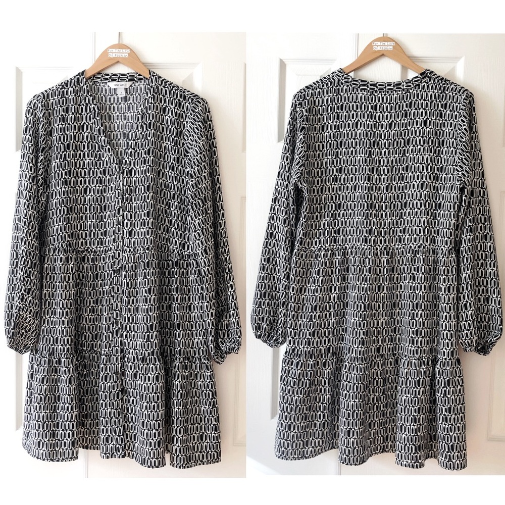 Nine West V-neck Button Front Dress